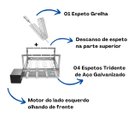 Ver imagem 4 de Gira Grill Inox c/ 4 Espetos Tridente + Espeto Grelha Pratic