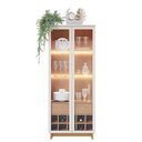 Ver imagem 2 de Cristaleira Guanabara Off White Freijó com Aparador para Sala Buffet Vitória Freijó Off White