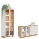 Ver imagem 1 de Cristaleira Guanabara Off White Freijó com Aparador para Sala Buffet Vitória Freijó Off White