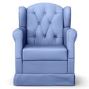 Ver imagem 6 de Poltrona de Amamentação e Descanso com Balanço e Puff Lucy P04 Sintético Azul - Mpozenato