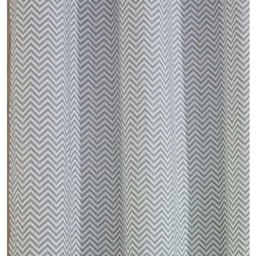 Cortina Chevron 2 Metros x 1,80 Metros Tecido Tricoline 150 Fios Estampada - Cinza - 3