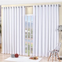 Cortina Linho 2,00 Metros x 1,80 Metros Alt Tecido Linho - Branco - 1