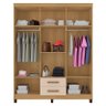 Guarda Roupa Casal Modena com Espelho 6 Portas e Cômoda Texas Armário Multiuso Versatile Carvalho Am - 3