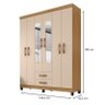 Guarda Roupa Casal Modena com Espelho 6 Portas e Cômoda Texas Armário Multiuso Versatile Carvalho Am - 2