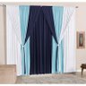 Cortina para Varão Jussara 2 Metros x 1,60 Metros Alt. Tecido Malha Gel - Azul/Branco - 3