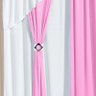 Cortina para Varão Hanna 2 Metros x 1,60 Metros Alt. Tecido Malha Gel - Rosa/Branco - 2