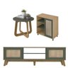 Conjunto Sala Rack Mesa Centro e Buffet Artely Marrom Verde - 1