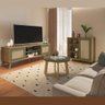 Conjunto Sala Rack Mesa Centro e Buffet Artely Marrom Verde - 2
