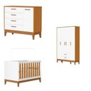 Ver imagem 2 de Quarto Completo com Roupeiro 4 Portas Flip Branco/Fosco/Savana