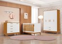Ver imagem 1 de Quarto Completo com Roupeiro 4 Portas Flip Branco/Fosco/Savana