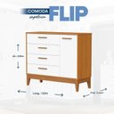 Ver imagem 5 de Quarto Completo com Roupeiro 4 Portas Flip Branco/Fosco/Savana