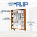 Ver imagem 6 de Quarto Completo com Roupeiro 4 Portas Flip Branco/Fosco/Savana