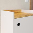 Ver imagem 4 de Sapateira Hall de Entrada Organizador Sala Quarto Prateleira 1 Porta Banquinho Sapato Nicho Shoes -