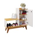 Ver imagem 1 de Sapateira Hall de Entrada Organizador Sala Quarto Prateleira 1 Porta Banquinho Sapato Nicho Shoes -