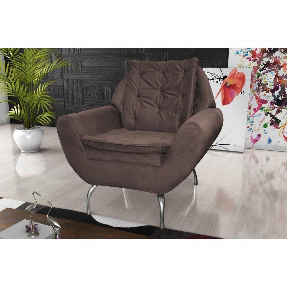Poltrona Decorativa Glória - Marrom Escuro Light - 2
