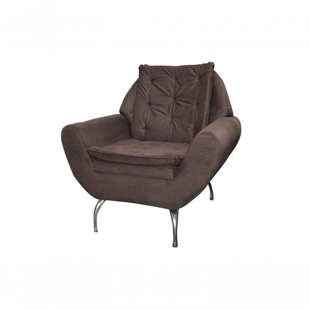 Poltrona Decorativa Glória - Marrom Escuro Light - 1