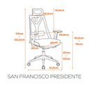 Ver imagem 2 de Cadeira Escritório Presidente Giratória com Telinha NR17 San Francisco Fratini