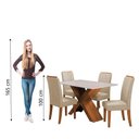 Ver imagem 6 de Conjunto Mesa de Jantar 4 Cadeiras Grécia Tampo de Vidro 1,36m - Dobuê- Madeirado / Bege