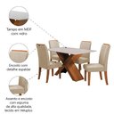 Ver imagem 5 de Conjunto Mesa de Jantar 4 Cadeiras Grécia Tampo de Vidro 1,36m - Dobuê- Madeirado / Bege