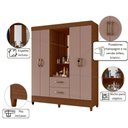 Ver imagem 3 de Guarda Roupa Chapel Style 2 Gavetas MDP 147cm Nogueira e Cappuccino Casah