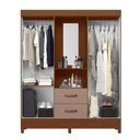 Ver imagem 4 de Guarda Roupa Chapel Style 2 Gavetas MDP 147cm Nogueira e Cappuccino Casah