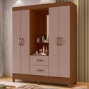 Ver imagem 1 de Guarda Roupa Chapel Style 2 Gavetas MDP 147cm Nogueira e Cappuccino Casah