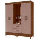 Ver imagem 5 de Guarda Roupa Chapel Style 2 Gavetas MDP 147cm Nogueira e Cappuccino Casah