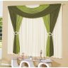 Cortina Isabelle 2 Metros x 1,80 Metros Altura Tecido Malha - Verde/Palha - 1
