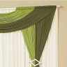 Cortina Isabelle 2 Metros x 1,80 Metros Altura Tecido Malha - Verde/Palha - 2