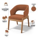 Ver imagem 3 de Kit 04 Cadeiras de Jantar e Estar Living Estofada Lince L02 Bouclê Terracota - Lyam Decor