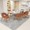 Ver imagem 2 de Kit 04 Cadeiras de Jantar e Estar Living Estofada Lince L02 Bouclê Terracota - Lyam Decor