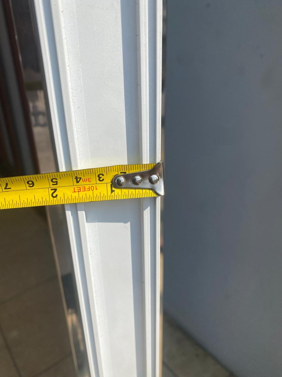 Porta Pivotante 2,40x1,20 Lambril Duplo Aluminio Branco Linha 45 Gold - 6