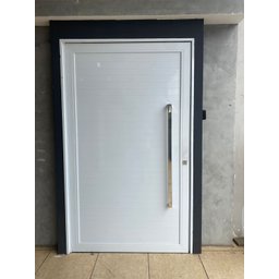 Porta Pivotante 2,40x1,20 Lambril Duplo Aluminio Branco Linha 45 Gold - 2