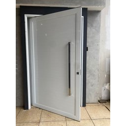 Porta Pivotante 2,40x1,20 Lambril Duplo Aluminio Branco Linha 45 Gold - 3