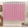 Cortina para Varão Beatriz 3 Metros x 2,60 Metros Alt. Tecido Malha - Rosa/Branco - 1