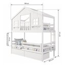 Ver imagem 6 de Beliche Infantil Casinha Dos Sonhos com Varanda Grade de Proteção Madeira Maciça Branco Megamobí