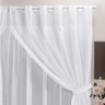 Cortina Provence 3 Metros x 2,50 Metros Alt Tecido Microfibra e Voil - Branco - 2