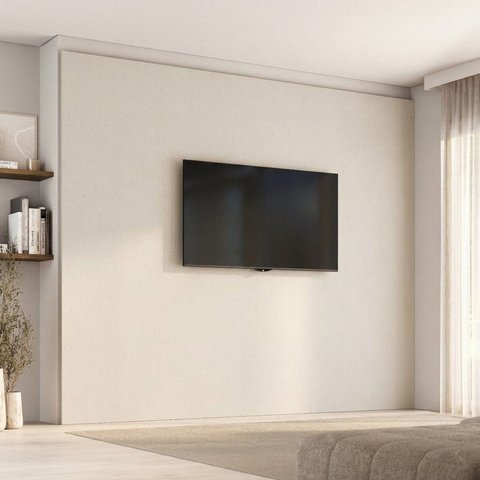 Painel Liso para TV até 86 Polegadas Planejado 280x230cm Aruá CabeCasa MadeiraOriginals Off White