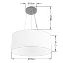 Ver imagem 2 de Lustre Pendente Cilíndrico Vivare Md-4185 Cúpula em Tecido 45x21cm - Bivolt - Rustico Bege - Bivolt
