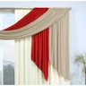 Cortina para Varão Natália 2,00 Metros x 1,70 Metros Alt Tecido Malha - Vermelho - 2