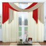 Cortina para Varão Natália 2,00 Metros x 1,70 Metros Alt Tecido Malha - Vermelho - 1