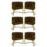 Kit 6 Cadeiras Poltrona Lua Corino Sala Quarto Gold Balaqui Cor:marrom - 1