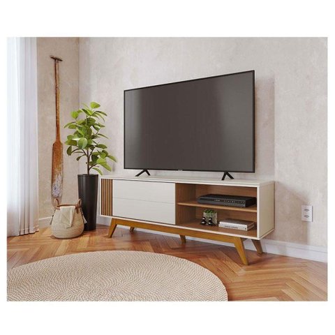 Rack Bancada Ambiente Otawa Off White Freijo - Colibri