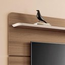 Ver imagem 2 de Painel para Tv Suspenso Curv 1.8 Castanho Off White – Hb Móveis