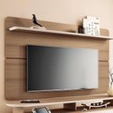 Ver imagem 4 de Painel para Tv Suspenso Curv 1.8 Castanho Off White – Hb Móveis