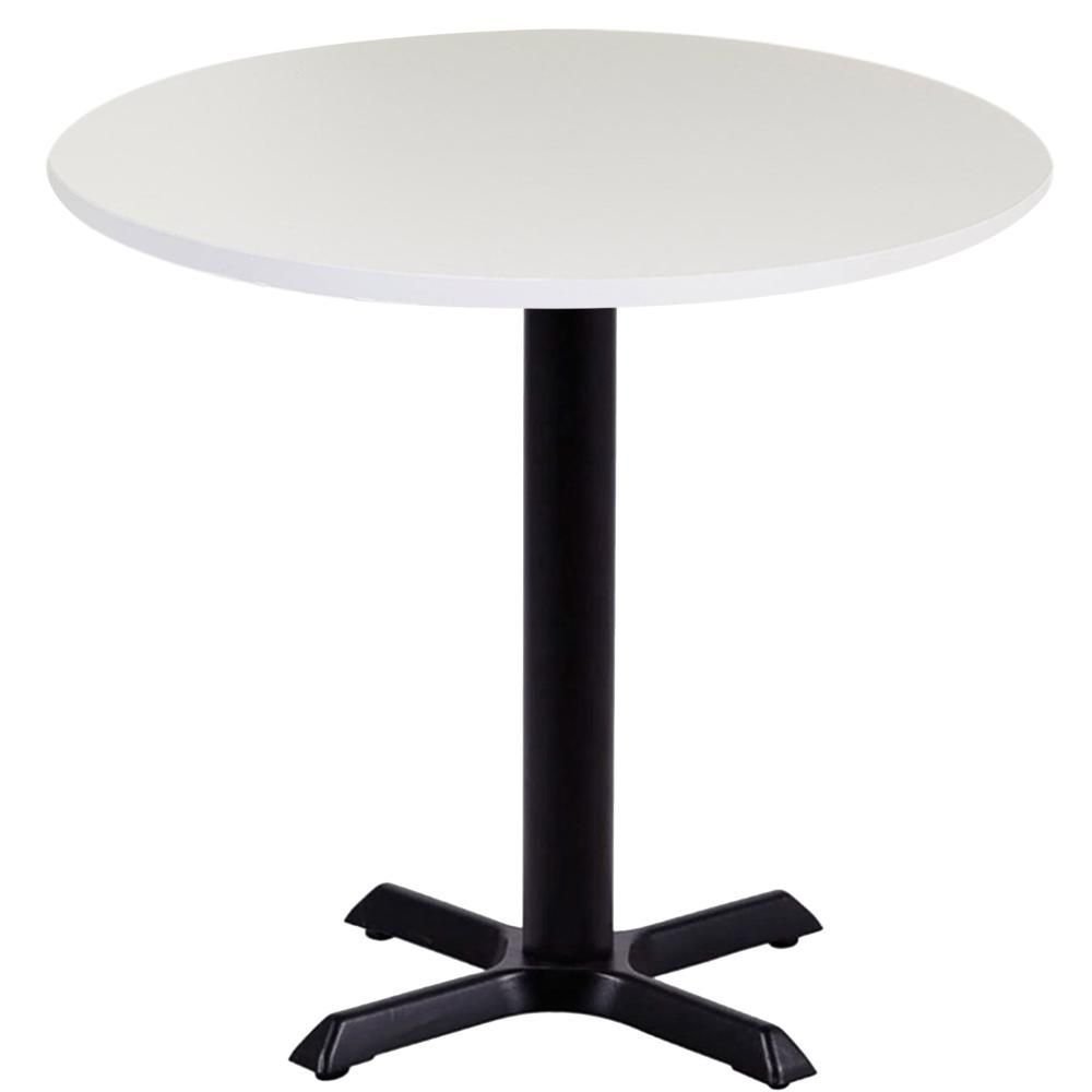Mesa Ômega Ferro Preto 74 Cm (alt) Base em X Tampo Mdp Redondo 60 Cm (larg) X 2,50 Cm (alt) Branco - 1