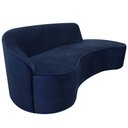 Ver imagem 1 de Sofá Curvo 3 Lugares 180cm Eron Braço Direito Veludo Azul Marinho - Nexta Casa