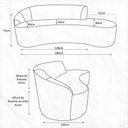 Ver imagem 4 de Sofá Curvo 3 Lugares 180cm Eron Braço Direito Veludo Azul Marinho - Nexta Casa