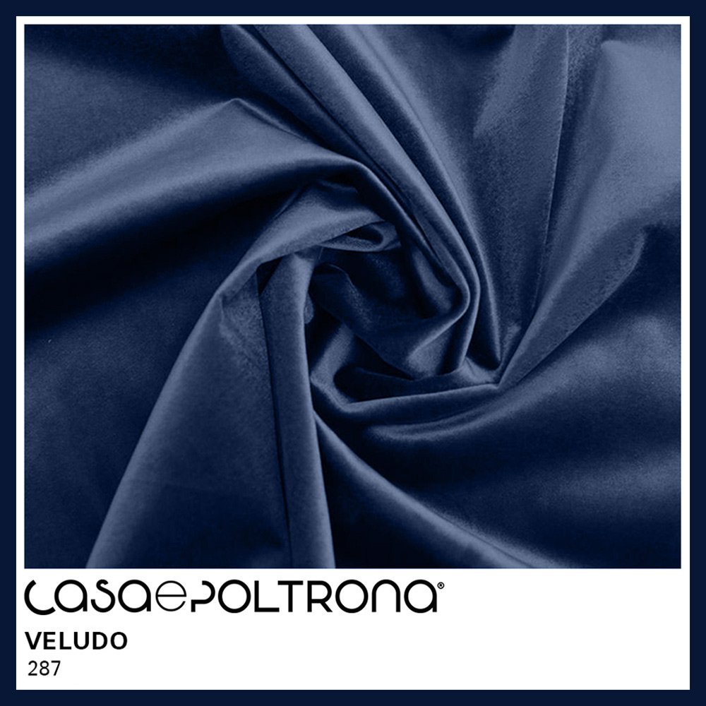 Sofá Curvo 03 Lugares 180cm Eron Veludo Azul Marinho - CasaePoltrona - 5