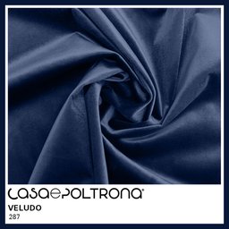 Sofá Curvo 03 Lugares 180cm Eron Veludo Azul Marinho - CasaePoltrona - 5